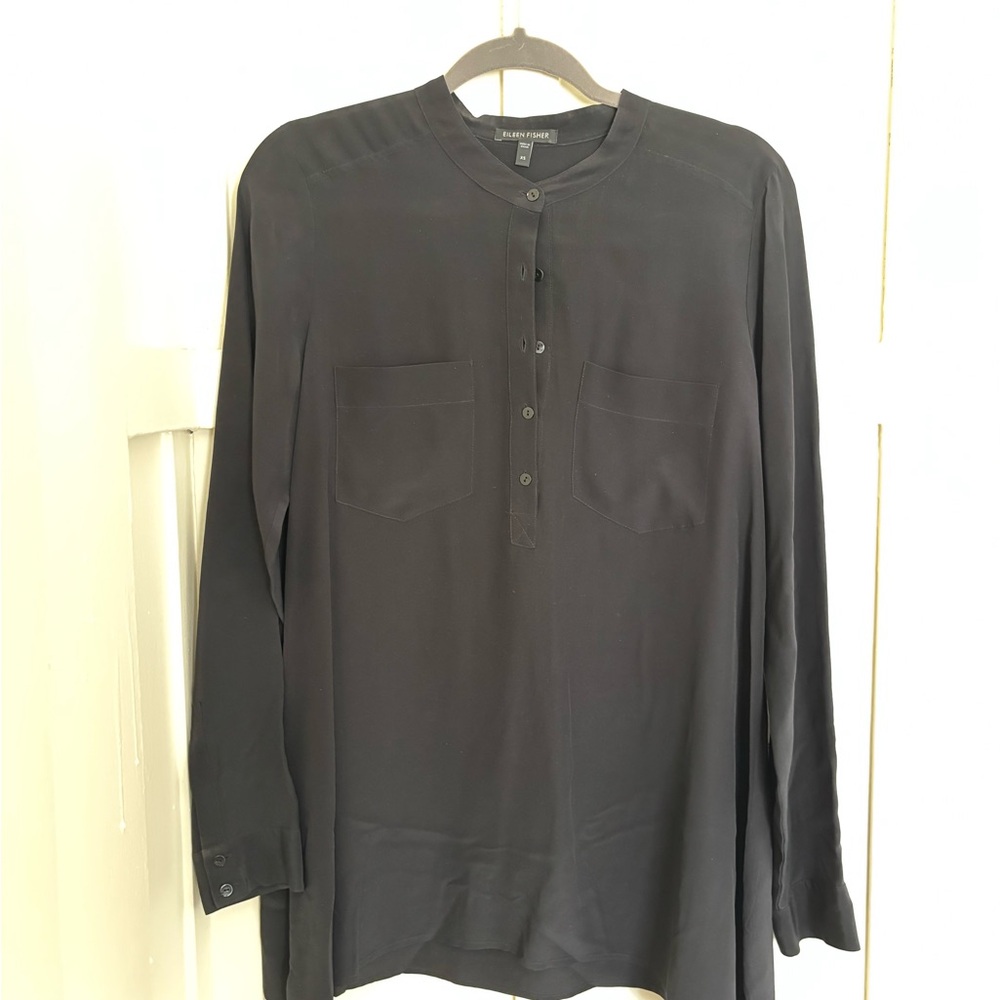 Eileen Fisher Black Button Down Shirt